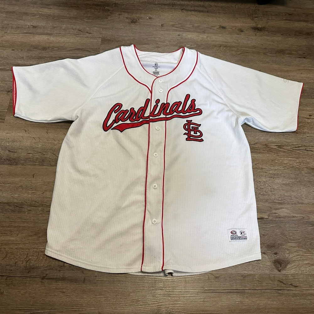 St Louis Cardinals MLB Jersey‎ Mens XL White True Fan Series Mesh Baseball Shirt